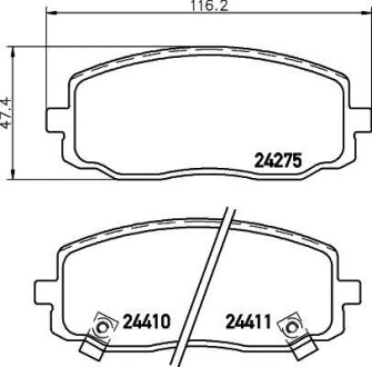 Колодки гальмівні дискові передние Hyundai i10/Kia Picanto 1.0, 1.1 (07-) - (5810107A00, 5810107A10, 5810107A20) NISSHINBO NP6024