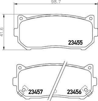 Колодки гальмівні дискові задні Kia Cerato, Carens 1.6, 1.8 2.0 (02-) - (0K2FC2628Z, 0K9A02628Z, OK9A02628Z) NISSHINBO NP6026 (фото 1)