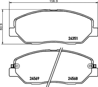 Колодки тормозные дисковые передние Hyundai Santa Fe 2.0, 2.2 (12-) - NISSHINBO NP6030