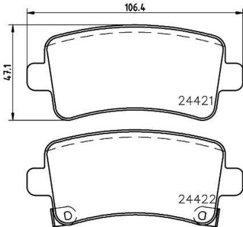 Колодки гальмівні дискові задні Chevrolet Malibu/Opel Insignia 1.8, 2.0, 2.4 (08-) - NISSHINBO NP6038