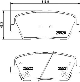 Колодки тормозные дисковые задние Hyundai Santa Fe/Kia Sorento 2.0, 2.2, 2.4 (09-) - NISSHINBO NP6042