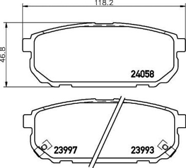 Колодки тормозные дисковые задние Kia Sorento (02-11) - NISSHINBO NP6052