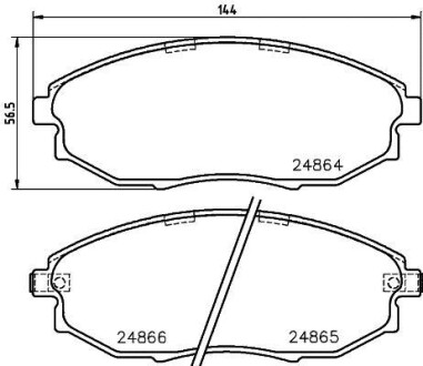 Колодки гальмівні дискові передние Chevrolet Epica 2.0 2.5 (06-) - (96496765, 96475027, 96952179) NISSHINBO NP6077 (фото 1)