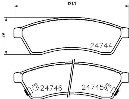 Колодки тормозные дисковые задние Chevrolet Epica 2.0, 2.5 (06-) - (96475028) NISSHINBO NP6078