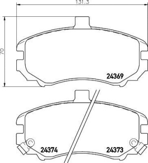 Колодки тормозные дисковые передние Hyundai Elantra 1.6, 1.8, 2.0 (00-06) - (581012DA30, 581012DA31, 581012DA40) NISSHINBO NP6079