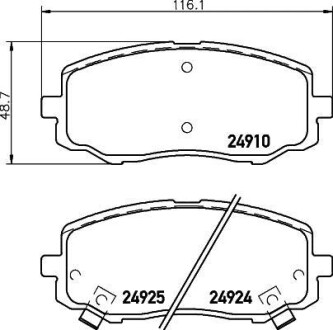 Колодки гальмівні дискові передние Hyundai i10, i20/Kia Picanto 1.0, 1.1, 1.2 (04-) - (581011JA60, 581010XA00) NISSHINBO NP6085 (фото 1)