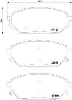 Колодки гальмівні дискові передние Hyundai ix55 3.0, 3.8 (08-) - (581013JA50, 581013JA01, 581013JA00) NISSHINBO NP6086