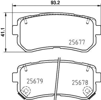 Колодки гальмівні дискові задні Hyundai ix35, Sonata/Kia Cerato 1.7, 2.0, 2.4 (09-) - NISSHINBO NP6097