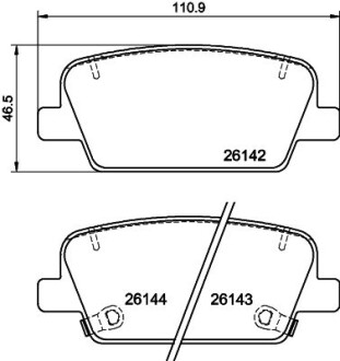 Колодки гальмівні дискові задні Hyundai Palisade (18-), Santa Fe (18-) - (58302S1A30, 58302S1A50, 58302S8A50) NISSHINBO NP6160