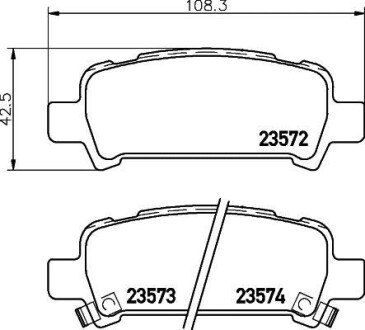 Колодки тормозные дисковые задние Subaru Legacy, Outback 2.0, 3.0 (03-) - (26696FA010, 26696FC000, 26696FC001) NISSHINBO NP7003