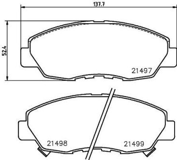 Колодки гальмівні дискові передні Honda Civic VIII 1.7 (05-) - (06450S5DA00, 06450S5DA01, 06450S9A000) NISSHINBO NP8000 (фото 1)