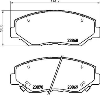 Колодки тормозные дисковые передние Honda CR-V II 2.0, 2.2 (99-06) - NISSHINBO NP8004