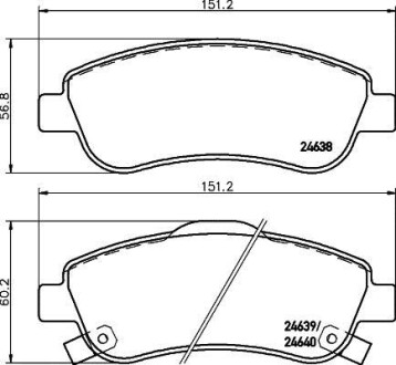 Колодки тормозные дисковые передние Honda CR-V III (07-), CR-V IV 2.0, 2.4 (12-) - NISSHINBO NP8012