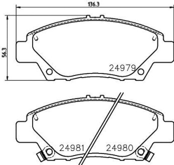 Колодки гальмівні дискові передні Honda Civic VII 1.4, 1.6, 1.7 (01-05) - NISSHINBO NP8013