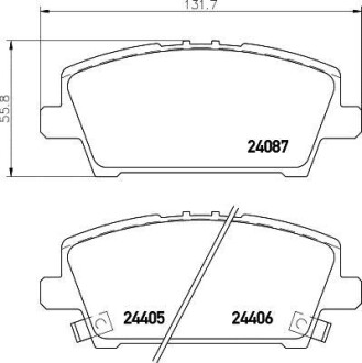 Колодки гальмівні дискові передние Honda Civic 1.4, 1.6, 1.8, 2.0 (05-) - NISSHINBO NP8042