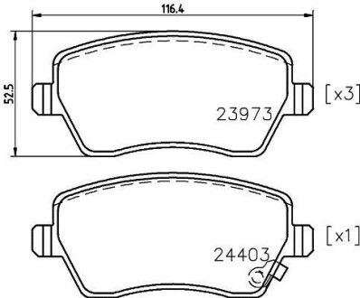 Колодки тормозные дисковые передние Nissan Micra, Note 1.2, 1.5 (06-)/Suzuki Splash, Swift 1.2, 1.3, 1.5 (05-) - (4308239, 4701305, 4708239) NISSHINBO NP9004