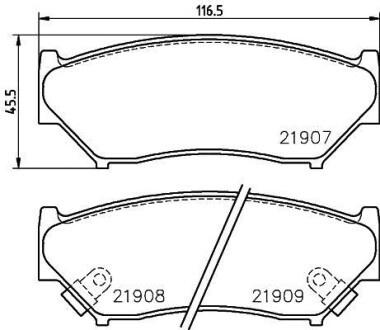 Колодки гальмівні дискові передние Suzuki Grand Vitara 1.6, 2.0 (98-03), Jimny 1.5 4x4 (05-) - (1A513323Z, 1A513323ZA, AY040SU001) NISSHINBO NP9005 (фото 1)