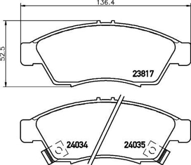 Колодки тормозные дисковые передние Suzuki Leana 1.4 1.6 (02-06) - (5581054G30, 5581054G50, 5581054G51) NISSHINBO NP9013