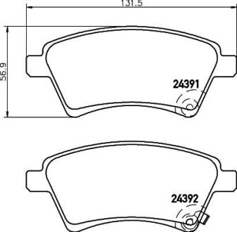 Колодки гальмівні дискові передние Suzuki SX4 1.5, 1.6, 1.9, 2.0 (06-) - NISSHINBO NP9017