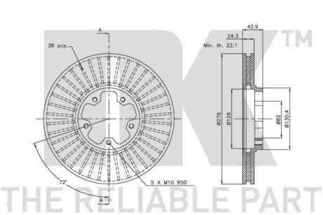 Фото 3 - Тормозной диск NK 202554