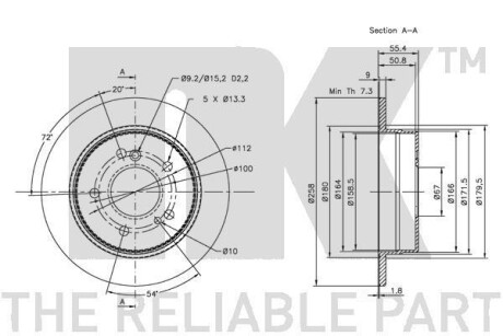 Фото 3 - Гальмівний диск NK 203318