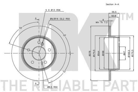 Фото 3 - Тормозной диск NK 203326