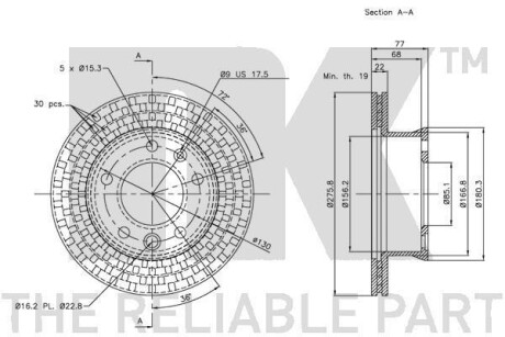 Фото 3 - Тормозной диск NK 203397