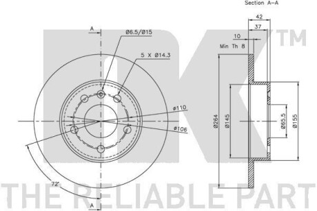 Фото 3 - Тормозной диск NK 203631