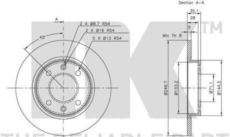 Фото 3 - Тормозной диск NK 203722
