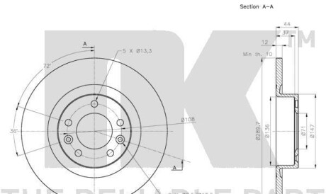 Фото 3 - Гальмівний диск NK 203744