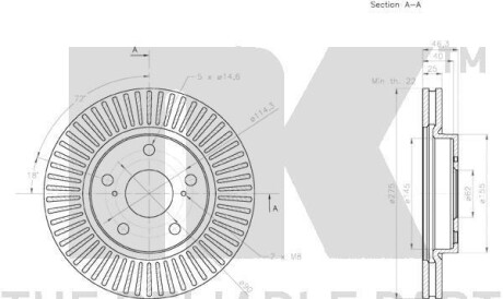 Фото 3 - Тормозной диск NK 2045173
