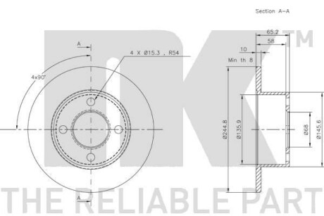 Фото 3 - Тормозной диск NK 204734