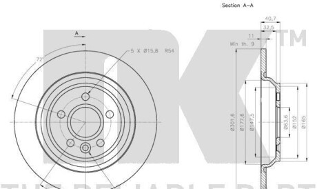 Фото 3 - Тормозной диск NK 204857