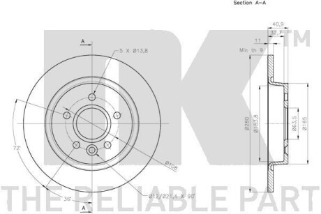 Фото 3 - Тормозной диск NK 204865