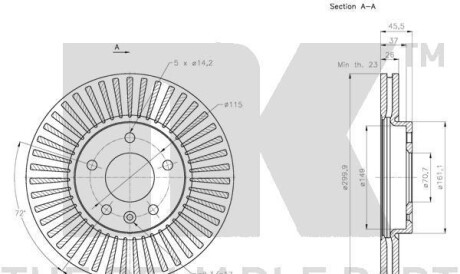 Фото 3 - Гальмівний диск NK 205015