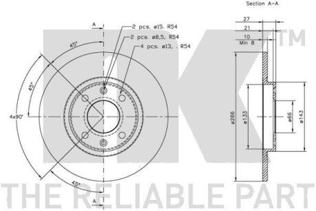 Фото 3 - Гальмівний диск NK 209914