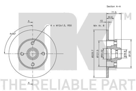 Фото 3 - Гальмівний диск NK 209935
