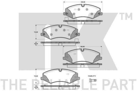Гальмівні дискові колодки, комплект - ((LR026221, LR015578, LR016962)) NK 224032
