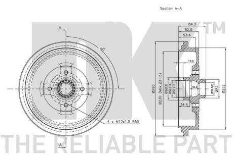 Фото 3 - Гальмівний барабан NK 254719