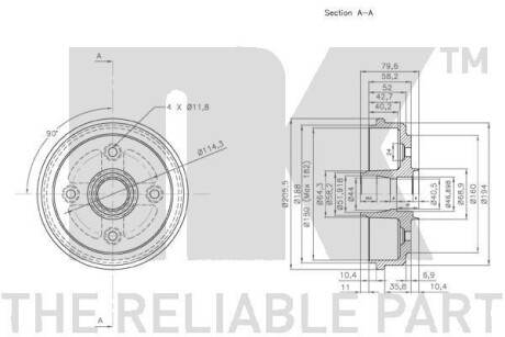 Фото 3 - Гальмівний барабан NK 255001