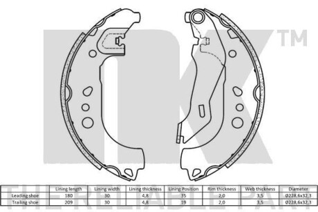 Фото 2 - Гальмівні колодки NK 2723859