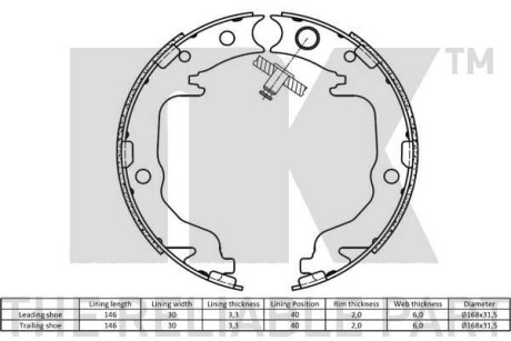 Фото 2 - Гальмівні колодки NK 2793799