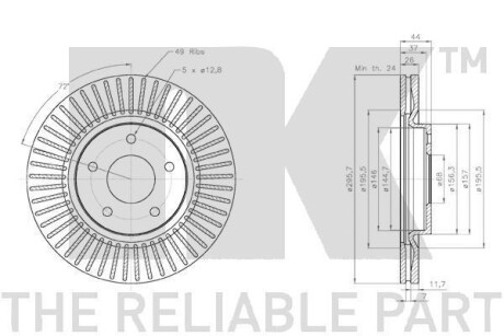 Фото 2 - Тормозной диск NK 312294