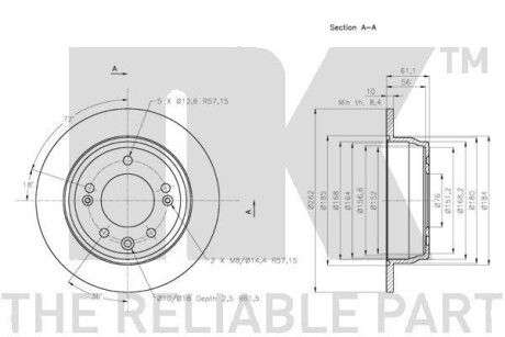 Фото 3 - Тормозной диск NK 313527