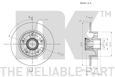 Фото 3 - Тормозной диск NK 313973