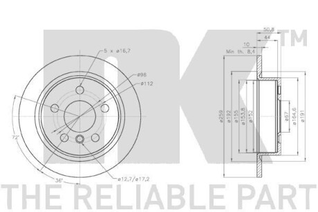 Фото 3 - Гальмівний диск NK 314049