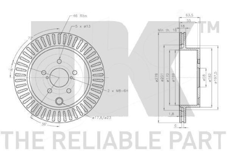 Фото 3 - Тормозной диск NK 314425