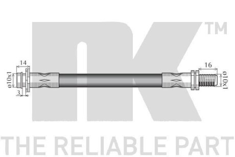 Фото 2 - Тормозной шланг NK 8525156