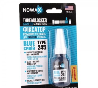 Фиксатор резьбы THREADLOCKER BLUE 10г - NOWAX NX21139