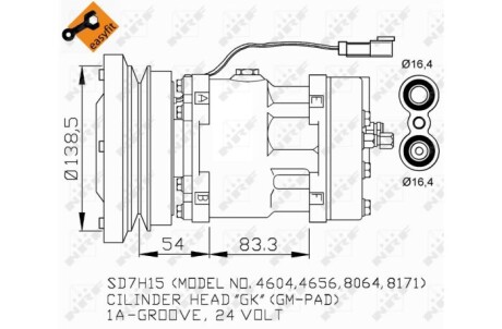 Фото 2 - Компрессор кондиционера NRF 32281